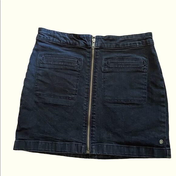 Roxy Mini Skirt Women Size 4 Black Full Zip Up Korean Sexy Fitted - Picture 1 of 8